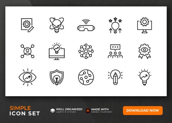 Download Innovation and Idea Line Icon Set - Set Collection