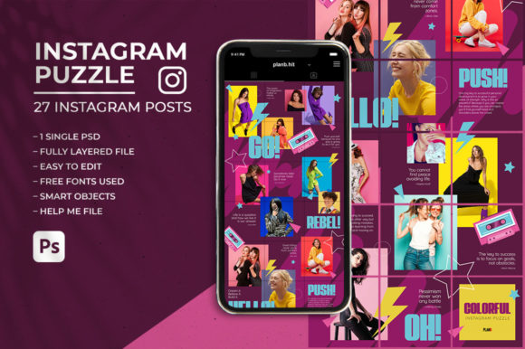 Download Colorful - Instagram Puzzle Feed - Instagram puzzle Collection