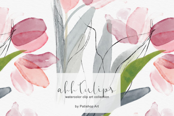 Download Delicate Watercolor Tulip Clipart Set - Set Collection