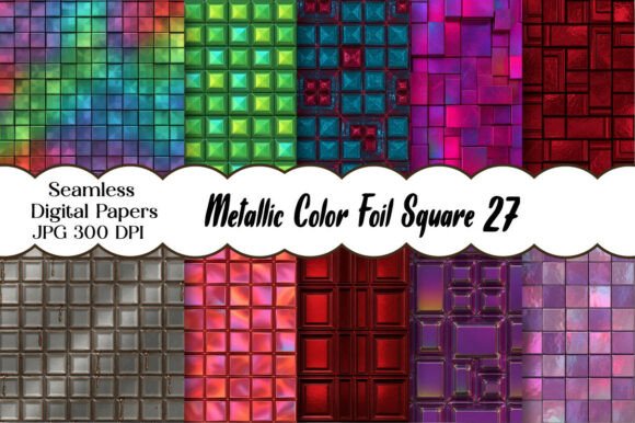 Download Metallic Color Foil Square Pattern - Square Collection