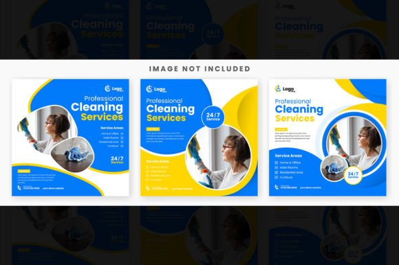 Download Cleaning Service Social Media Post Set - Set Collection