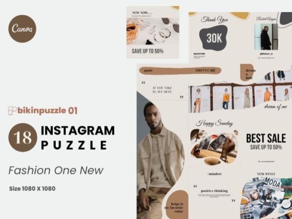 Download Fashion One New Instagram Puzzle Canva - Instagram puzzle Collection