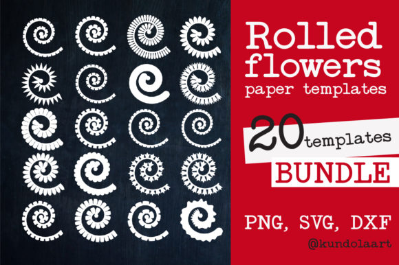 Download Rolled Flower Paper Template Set - Set Collection