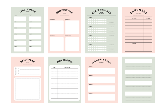 Download Printable Planner &amp; Notepad Template Set - Set Collection