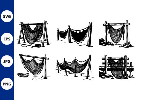 Download Nets on Posts Line Art Illustration - Line art Collection