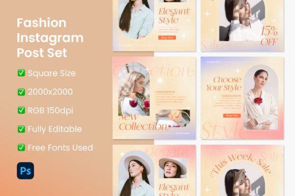 Download Fashion Instagram Post Set - Set Collection