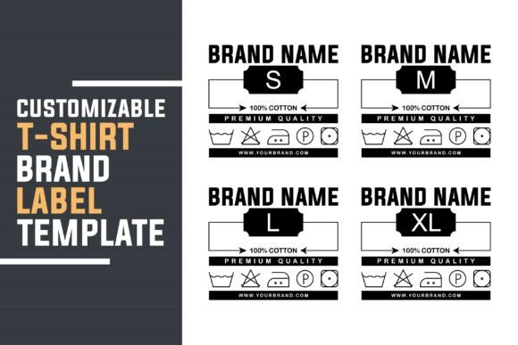 Download T-Shirt Size Tag Label Template Set - Set Collection