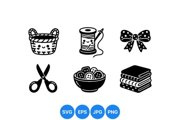 Download Cute Sewing Craft Icon Set - Set Collection