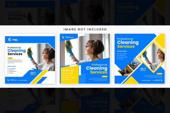 Download Cleaning Service Social Media Post Set - Set Collection
