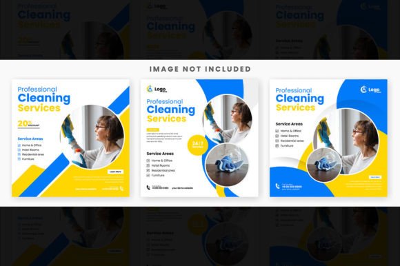 Download Cleaning Service Social Media Post Set - Set Collection