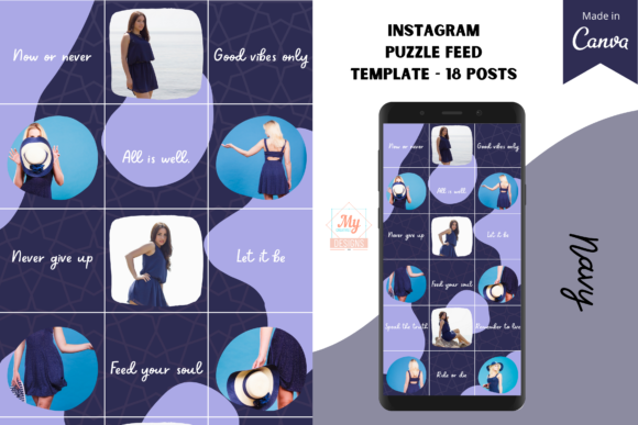 Download Canva Instagram Puzzle Feed Template - Instagram puzzle Collection