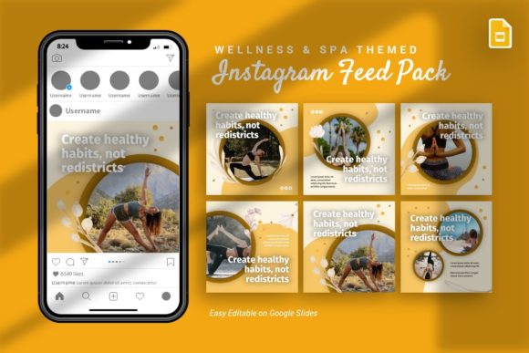 Download Instagram Feed - Wellness Google Slides - Premium Bundle